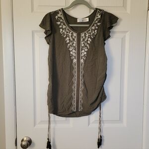 Time and Tru Embroidered Blouse Size Large